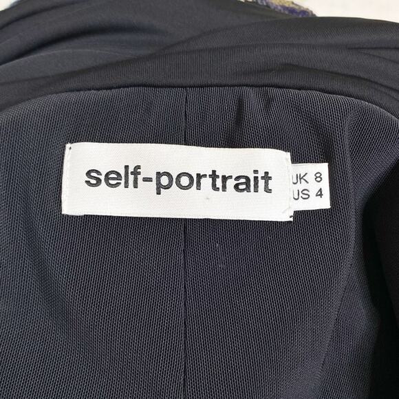 Self-Portrait Sequin Floral Mesh Mini Dress UK 8 / US 4 - Picture 3 of 4